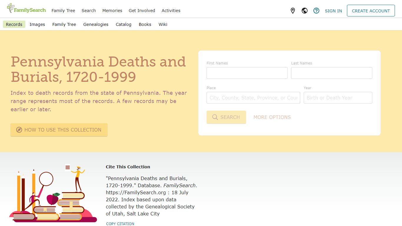 Pennsylvania Deaths and Burials, 1720-1999 • FamilySearch